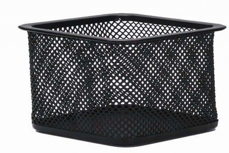 CLIP CUP, Q-CONNECT, STEEL, MESH, SQUARE, 80X80X30MM, BLACK