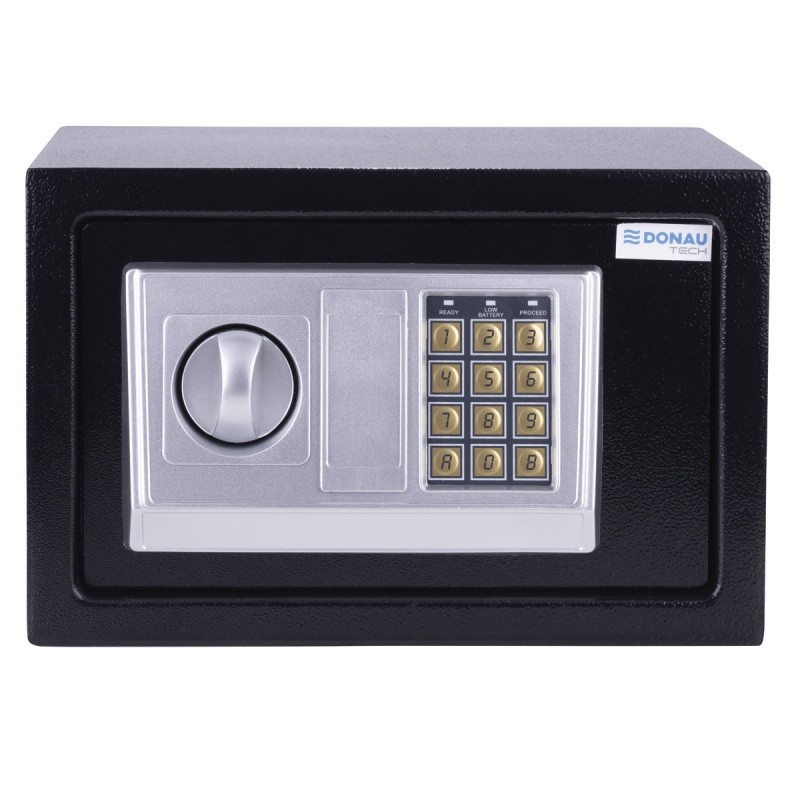 MANUAL-DIGITAL SAFE, DONAU TECH, 310x200x200 MM, BLACK