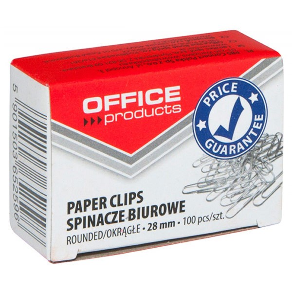 PAPER CLIPS ROUND, 28MM, OFFICE PRODUCTS 100 PCS