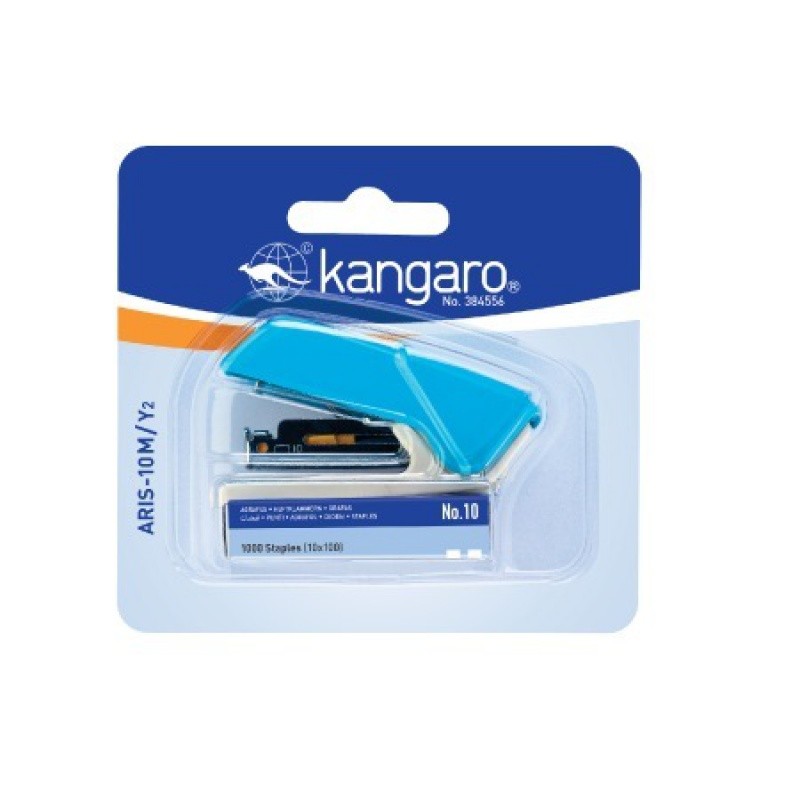 STAPLER+STAPLES 10 SHEETS KANGARO ARIS-10M/Y2, BLISTER, MIX