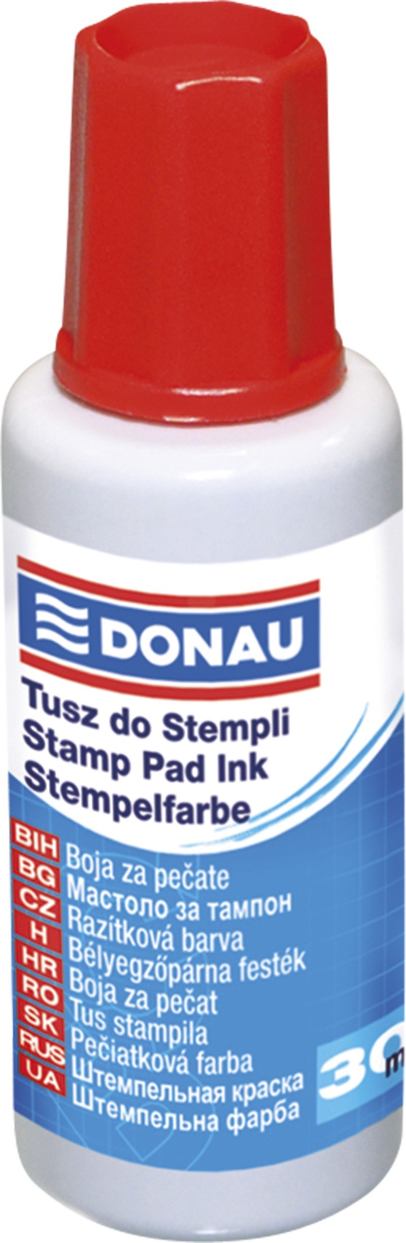 ბეჭდის მელანი (30 მლ) DONAU წითელი