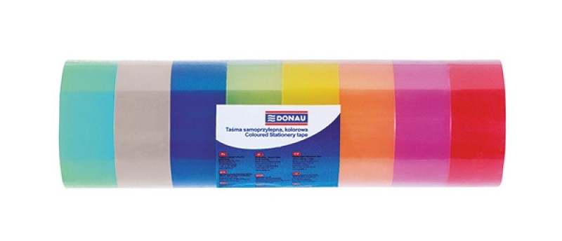 COLOURED STATIONERY TAPE, 18MM/18M - 8PSC/TOWER